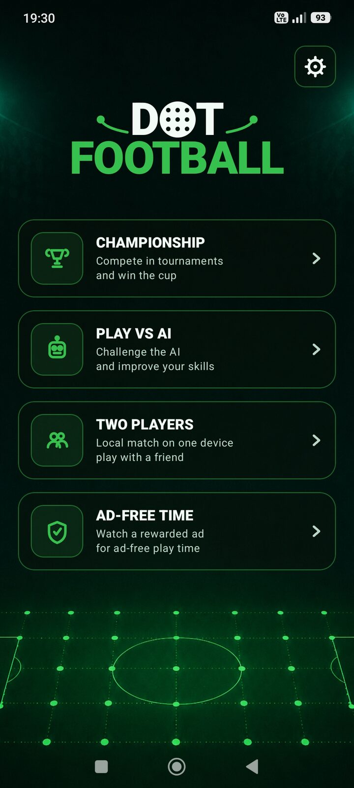 DotFootball main menu