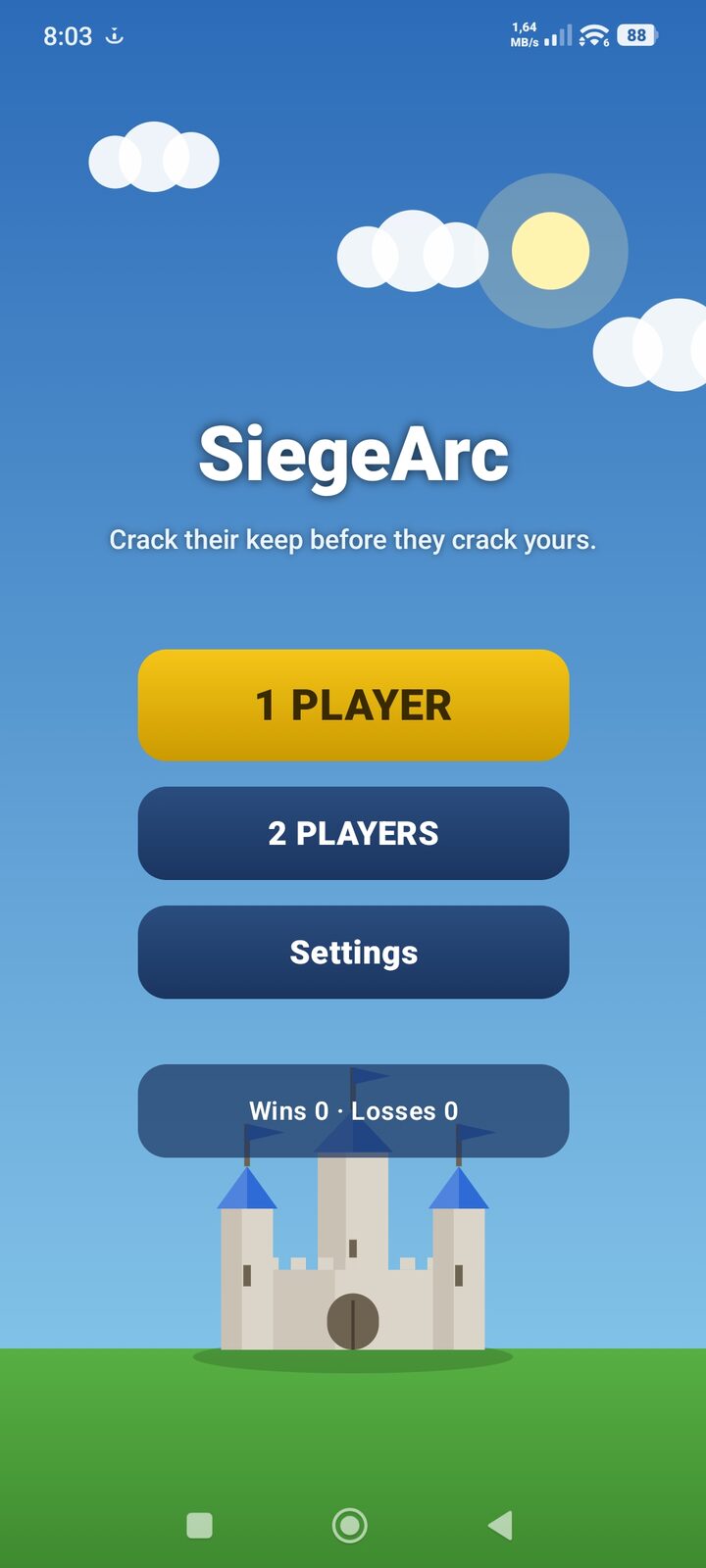 SiegeArc's main menu