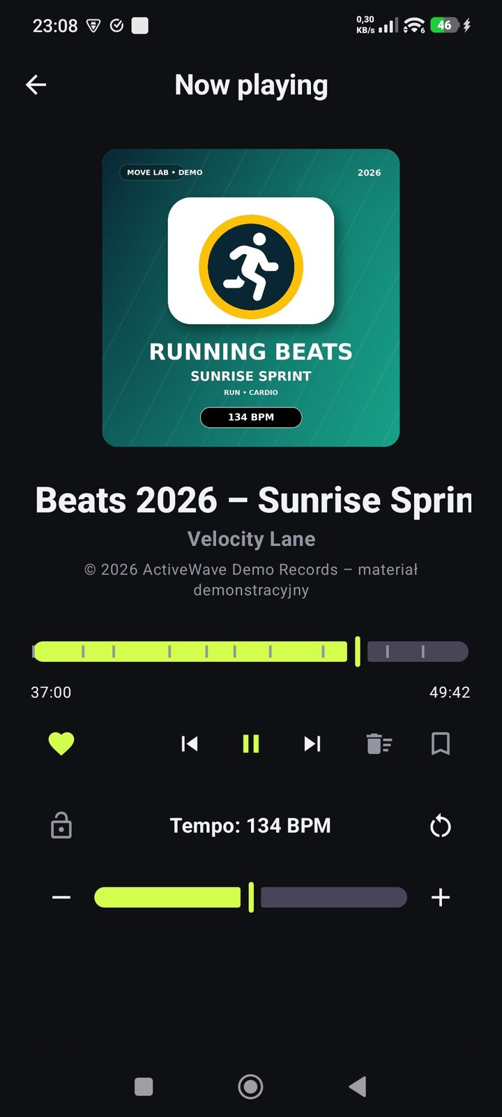 Playing a track with tempo control (BPM)